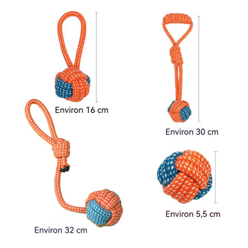 Jouets pour animaux de compagnie 4PCS nettoyage des dents résistant aux morsures de corde Corde dentition résistante aux morsures